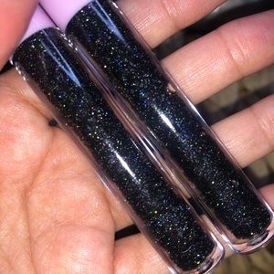 Black Glitter Strawberry Scented Holo Lip Gloss